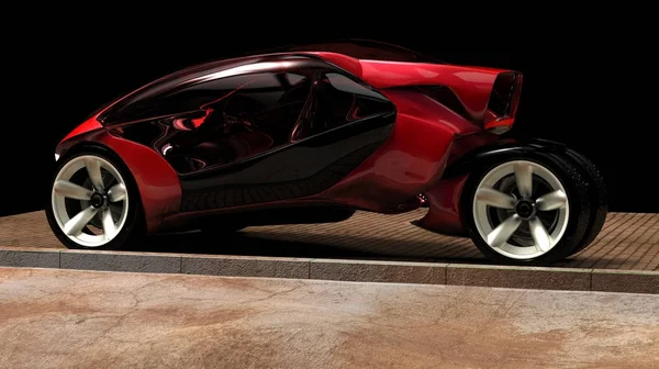Concept car elettrico è sulla strada — Foto Stock