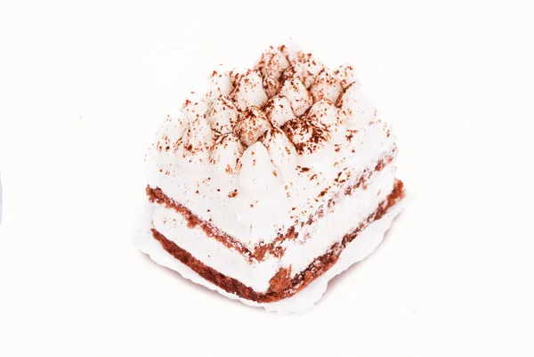 孤立在白色背景上的蛋糕提拉米苏 — 图库照片