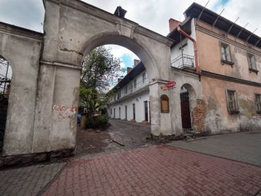 Yahudi evlerin Krakow bölgesinin Kazimierz tarihi binalar