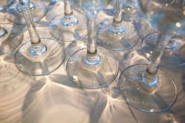 Gözlük ve alkol için hazırlanan cam