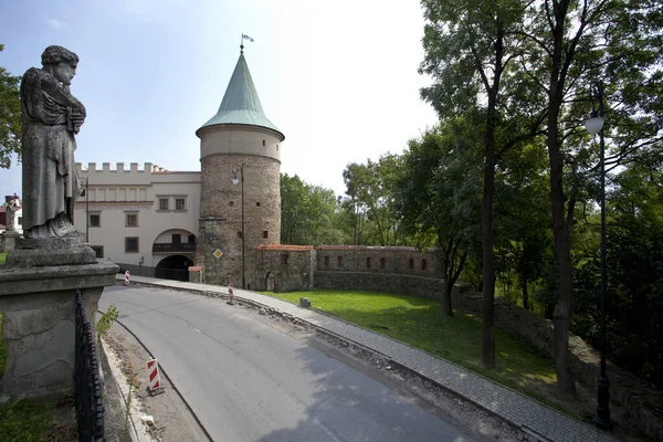 Biecz Fasáda Kostela Corpus Christiremains Budov Středověkého Města — Stock fotografie