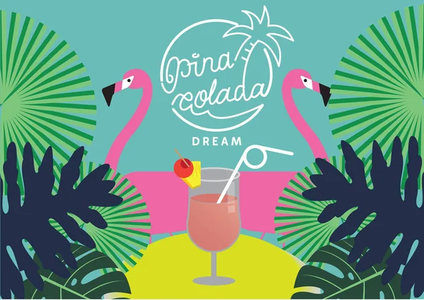 Pina Colada Träume Poster — Stockvektor