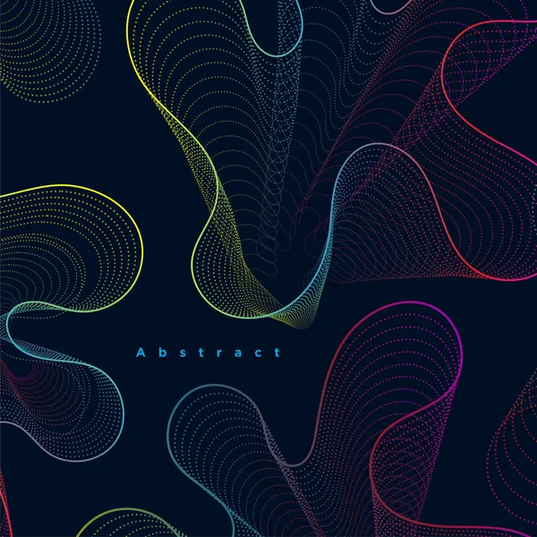 Ondas Abstractas Partículas Color Vector Ilustración — Archivo Imágenes Vectoriales