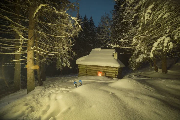 Casa de madera en el bosque — Foto de Stock