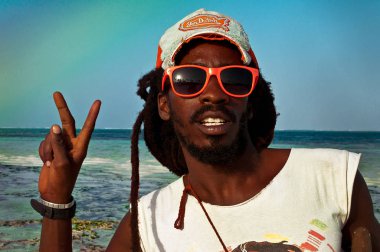 Kiwengwa beach, Zanzibar üzerinde serin rastaman