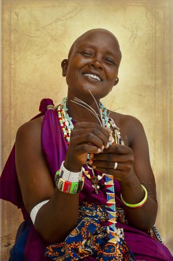 beautiful masaai woman clipart