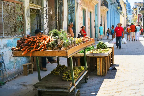 하바나에서 거리 야채 공급 업체 — 스톡 사진
