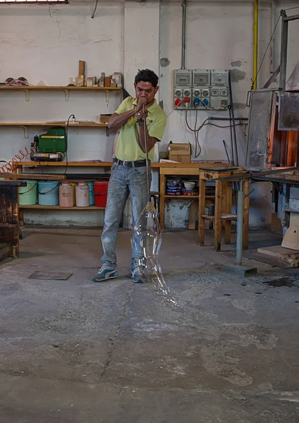 Glass blowing show in Murano, Italy — Stock Photo, Image