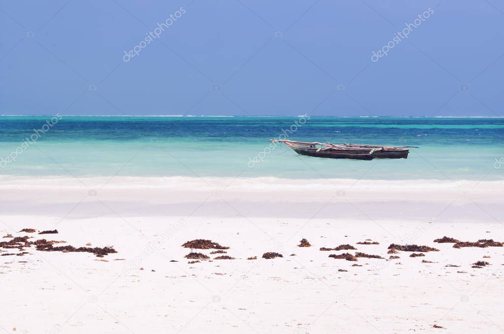 scene of serenity at the Indian Ocean in Tanzania