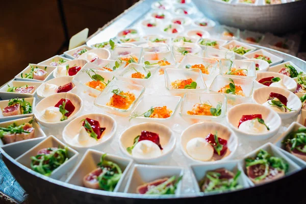 Great catering in a restaurant, canaps and various snacks