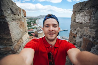 Yakışıklı olan dağlar, Rusya selfie Sudak yapma