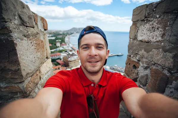 Yakışıklı olan dağlar, Rusya selfie Sudak yapma