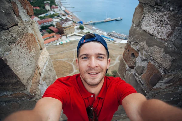 Yakışıklı olan dağlar, Rusya selfie Sudak yapma