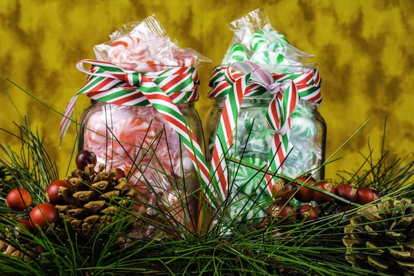 Glass Jars of Candy — Stock Photo, Image