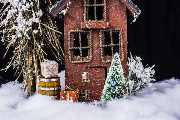 Weihnachtsszene im Miniaturformat — Stockfoto