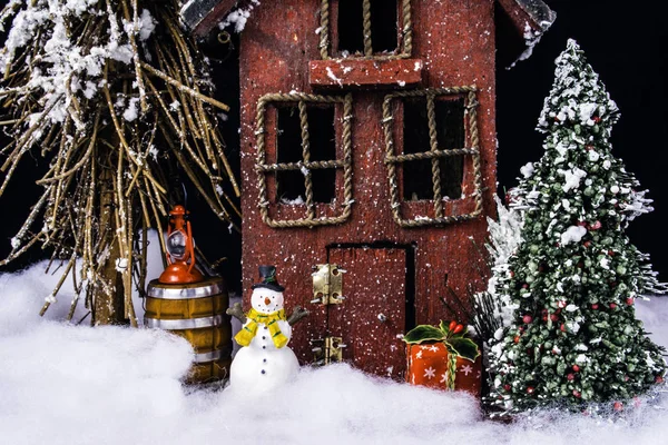 Scena di Natale in miniatura — Foto Stock