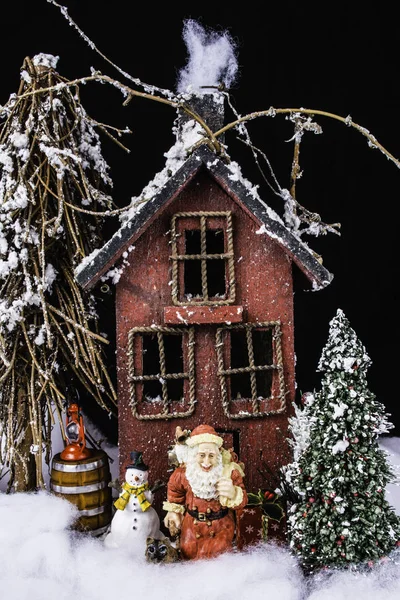 Rustikální vánoční scéna — Stock fotografie