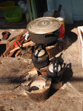 büyük pot açık yangın pişirme
