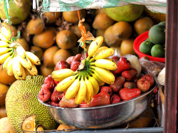 Asian market, exotic fruits