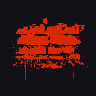 Grunge bir tuğla duvar kırmızı ve siyah bir arka plan