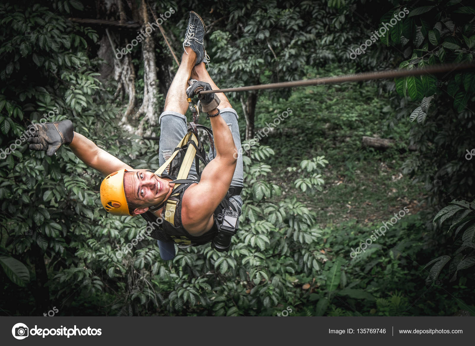 Zipline in jungle — Stock Photo © Drablenkov 135769746