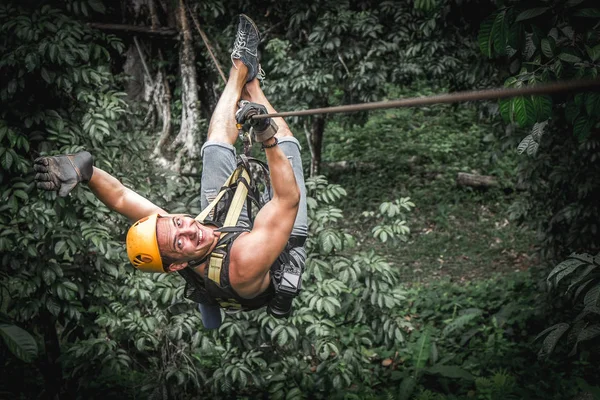 Zipline in jungle