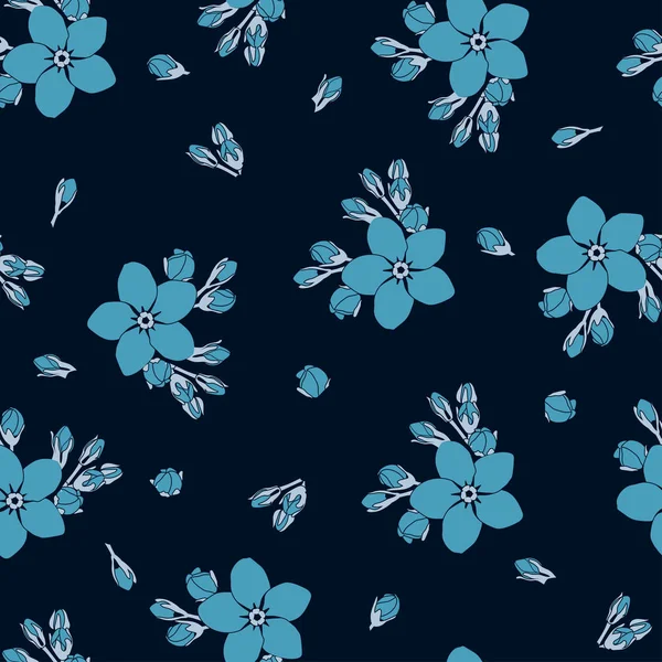 Forget Me No textura sin costuras — Vector de stock