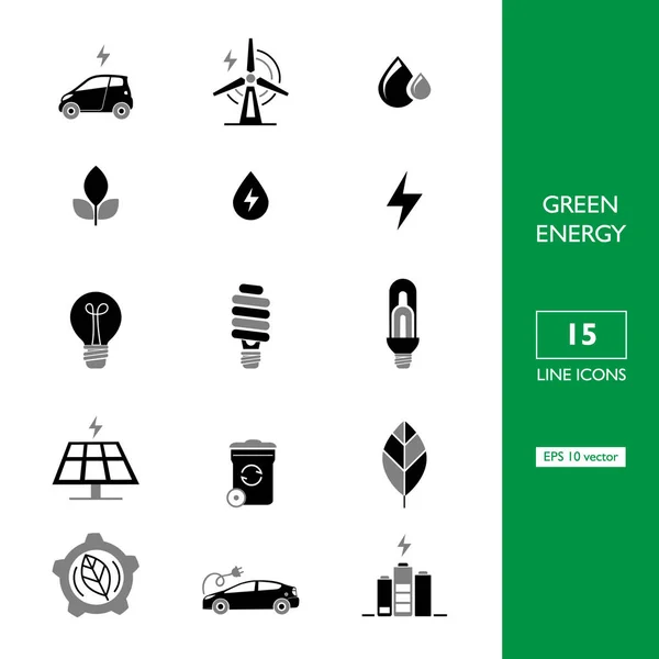 Set van zwart ecologische isons — Stockvector