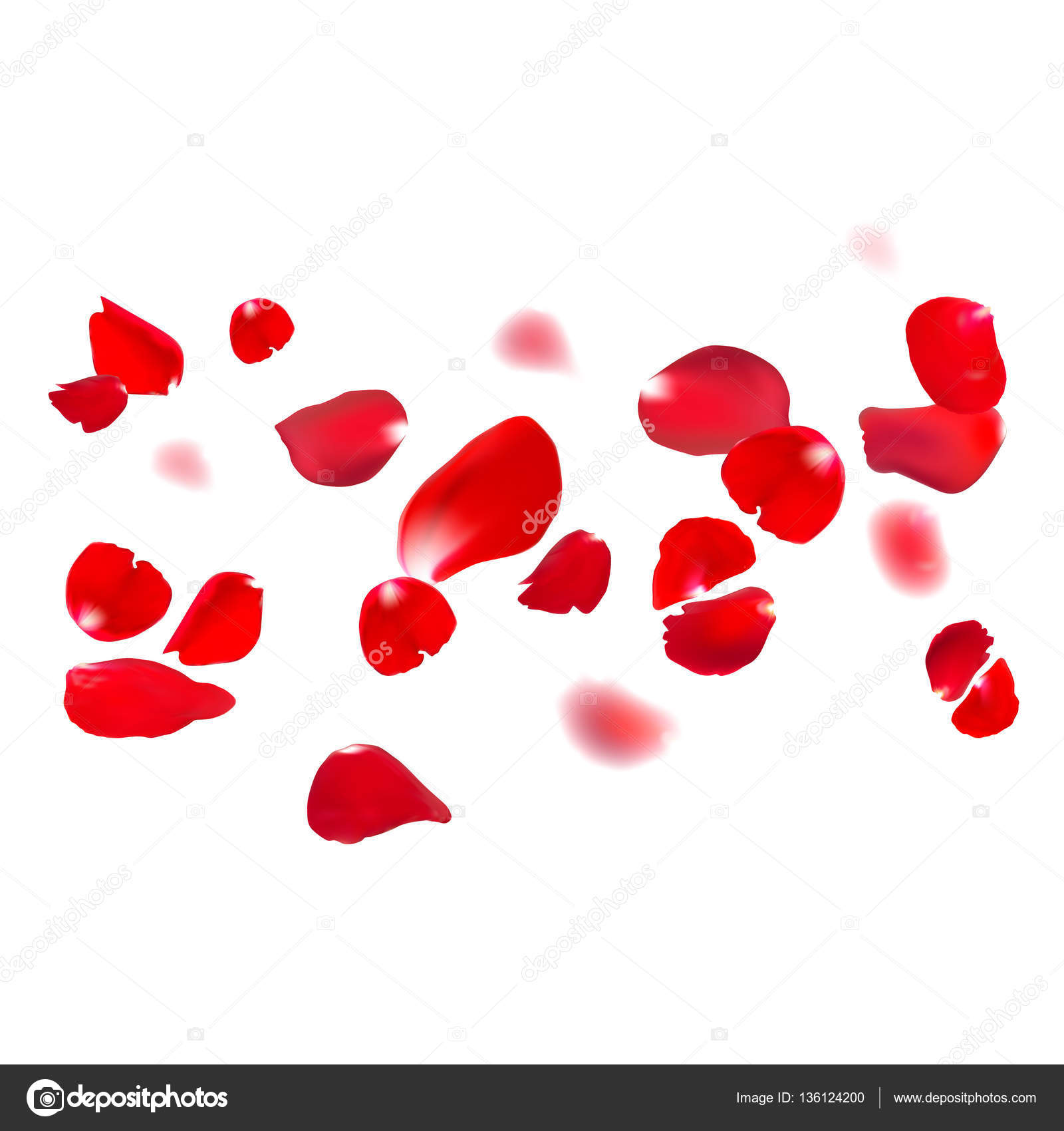 Red Rose Petals Stock Vector C Ivlena 136124200