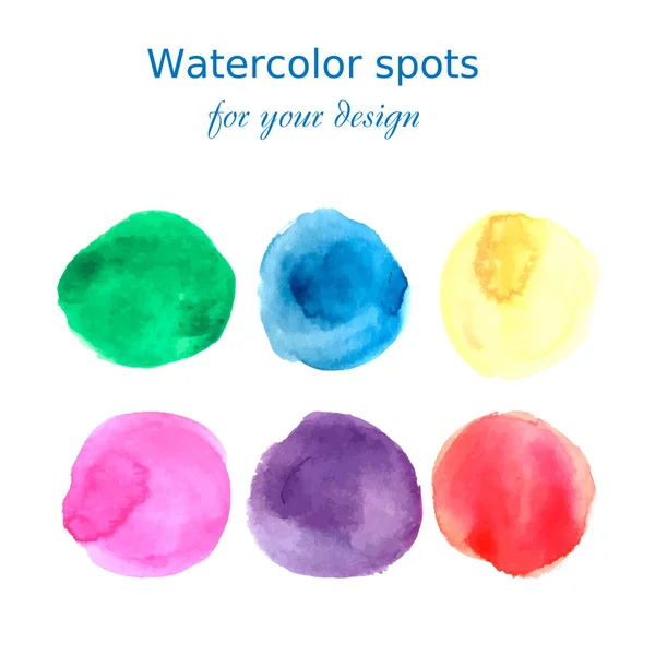 Aquarela pintados à mão pontos coloridos — Vetor de Stock