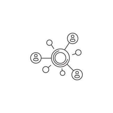 Vektör ince çizgi simgesi ağ veya diğerleri ile bağlantı