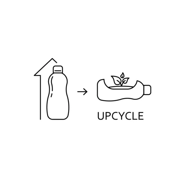 Concepto Upcycle Botellas Plástico Upcycling Uso Secundario Botellas Plástico Como — Vector de stock