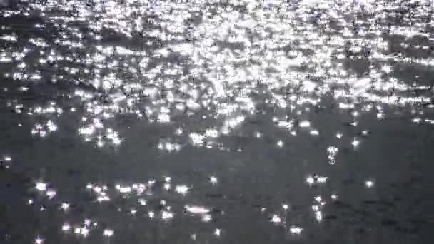 Відображення сонця у воді, сонячних відблисків на поверхні моря, Чорного моря — стокове відео