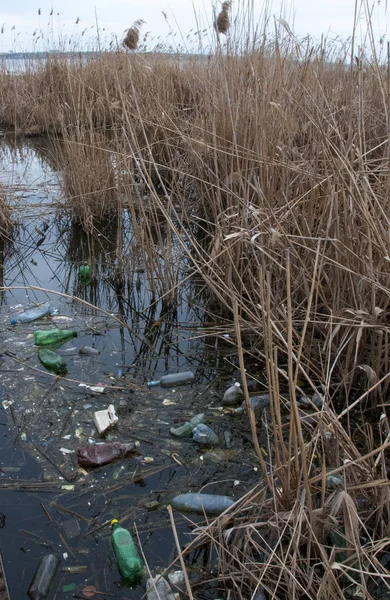 환경 문제, 쓰레기입니다. 파편 및 pl 오염 — 스톡 사진