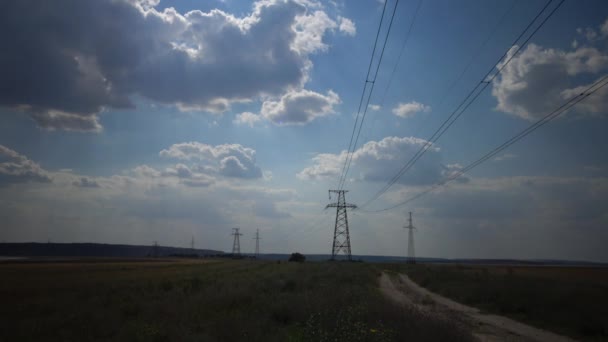 Líneas de energía eléctrica — Vídeos de Stock