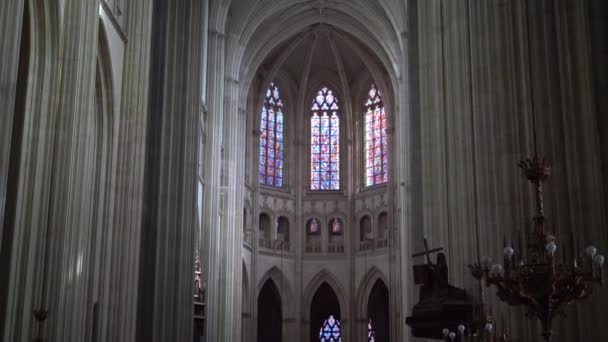 Nantes Frankreich September 2017 Inneren Des Gotischen — Stockvideo