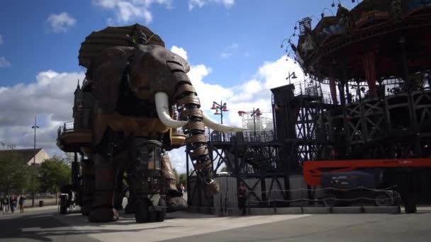 França Nantes Setembro 2017 Rugido Máquina Elefantes Esta Uma Atração — Vídeo de Stock