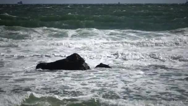 Fuerte Tormenta Mar Negro Ucrania Odessa Septiembre 2017 — Vídeos de Stock