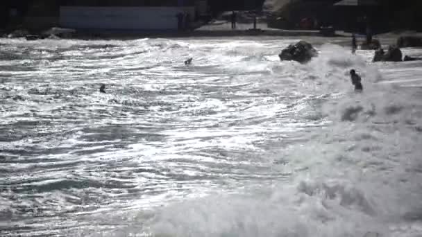 Oekraïne Odessa Oktober 2017 Een Sterke Storm Zee Gedurende Welke — Stockvideo