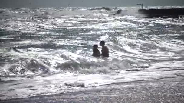 Ukraine Odessa Octobre 2017 Une Forte Tempête Mer Cours Laquelle — Video