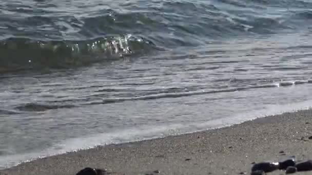 Βυθός Της Θάλασσας Στη Μαύρη Θάλασσα Κοντά Στην Ακτή Κύματα — Αρχείο Βίντεο