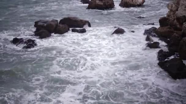 Tempête Sur Mer Dans Mer Noire Côte Pierre Bulgarie Près — Video