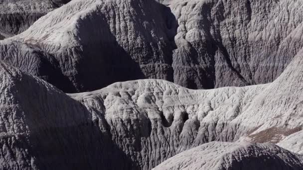 Den Målade Öknen Solig Dag Fotograf Bakgrund Flerfärgade Lerberg Förstenad — Stockvideo