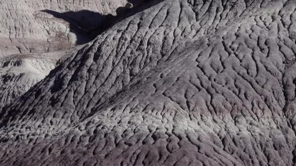 Ζωγραφισμένη Έρημος Μια Ηλιόλουστη Μέρα Φωτογράφος Φόντο Πολύχρωμων Πήλινων Βουνών — Αρχείο Βίντεο