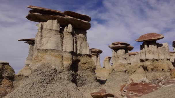 Seltsame Sandsteinformationen Die Durch Erosion Shi Sle Pah Wilderness Study — Stockvideo