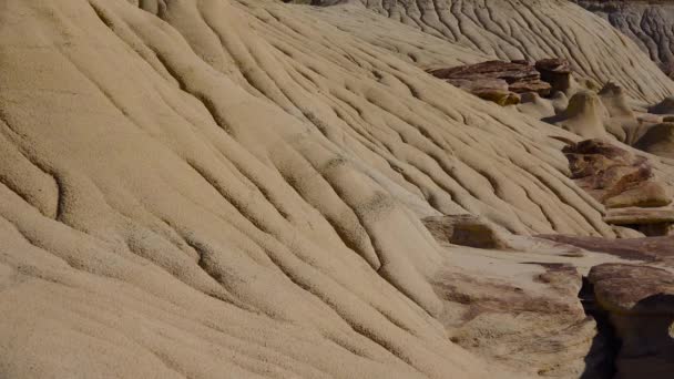 Roca Sedimentaria Arcilla Lavable Con Agua Formaciones Rocosas Shi Sle — Vídeos de Stock