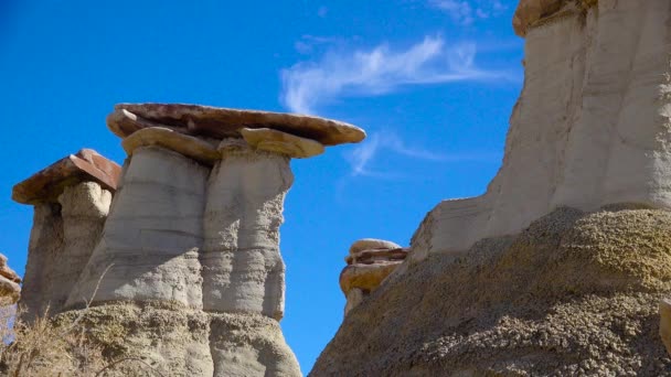 Weird Sandstone Formations Created Erosion Shi Sle Pah Wilderness Study — Stock Video