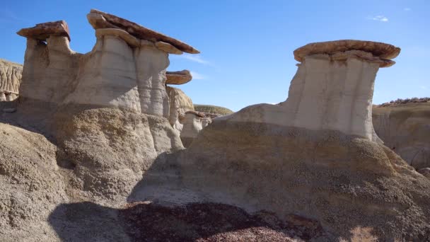 Konstiga Sandstensformationer Skapade Erosion Vid Shi Sle Pah Wilderness Study — Stockvideo