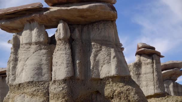 Formasi Batu Pasir Aneh Diciptakan Oleh Erosi Area Studi Wilderness — Stok Video