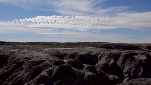 Weiße Wolken Verschiedenen Formen Über Der Wüste Neumexiko Shi Sle — Stockvideo